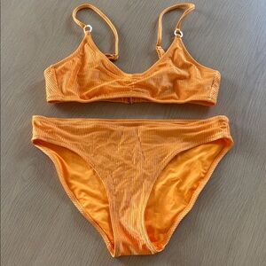Aerie Orange Ribbed Bikini